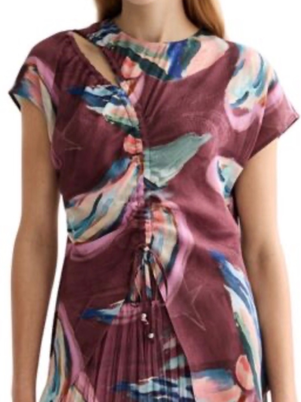 Scotch & Soda for Anthropologie Drawstring Cut Out Blouse